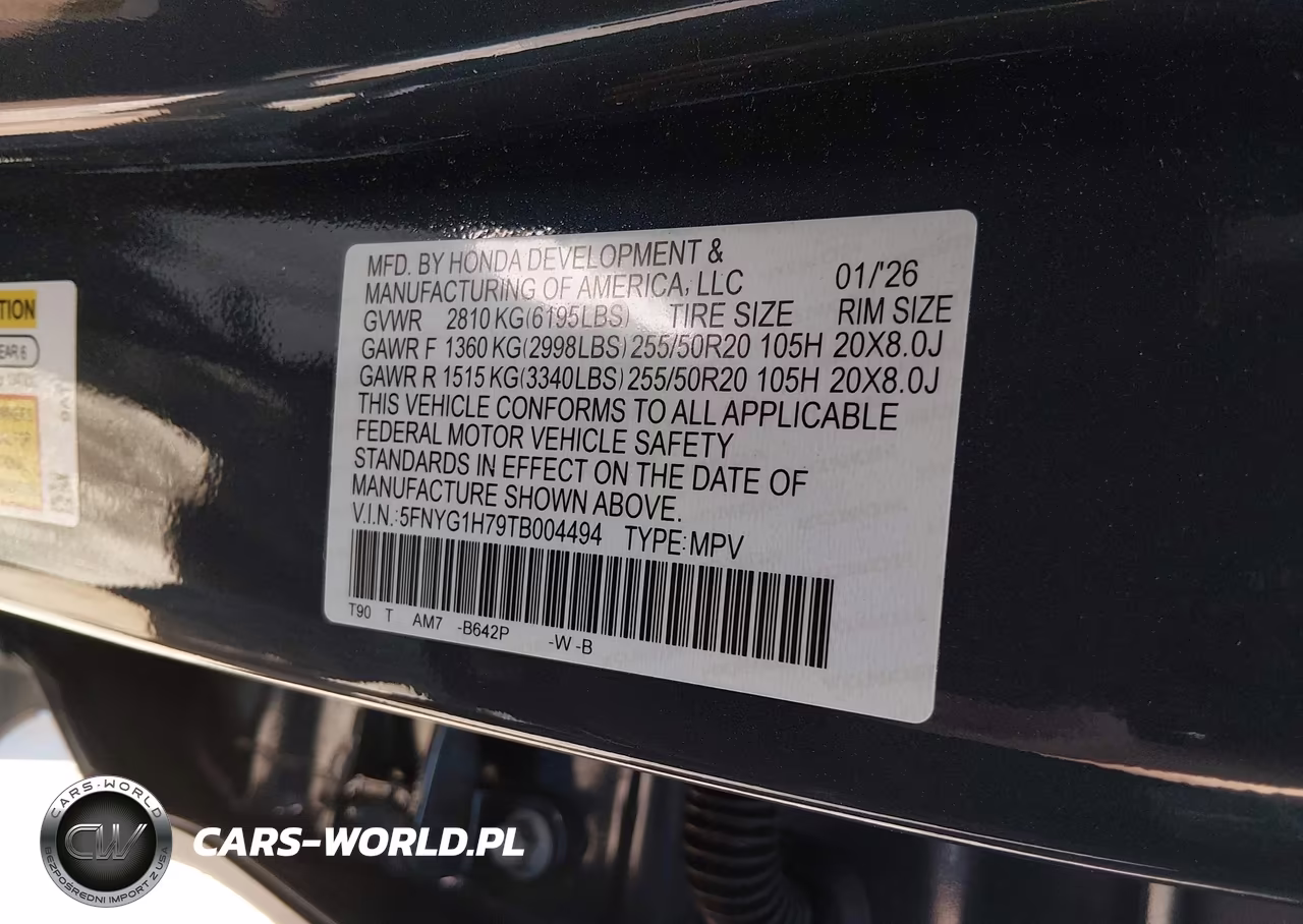 2026 Honda Pilot Touring-Touring Blackout VIN:5FNYG1H79TB004494 - 9