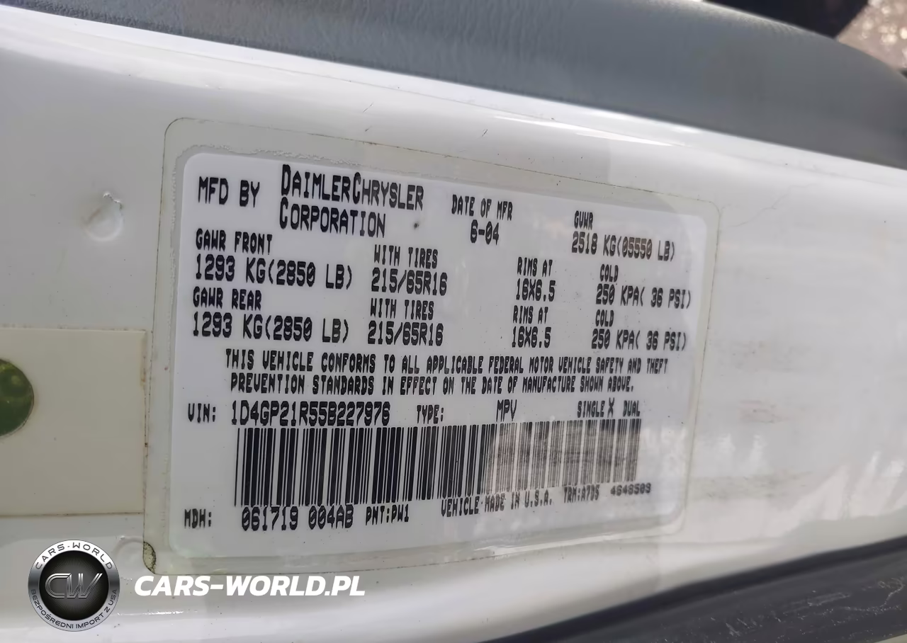 2005 Dodge Caravan Cv VIN:1D4GP21R55B227976 - 9