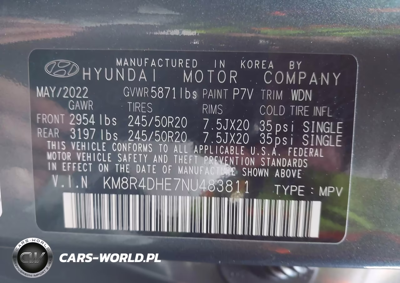 2022 Hyundai Palisade Sel VIN:KM8R4DHE7NU483811 - 9