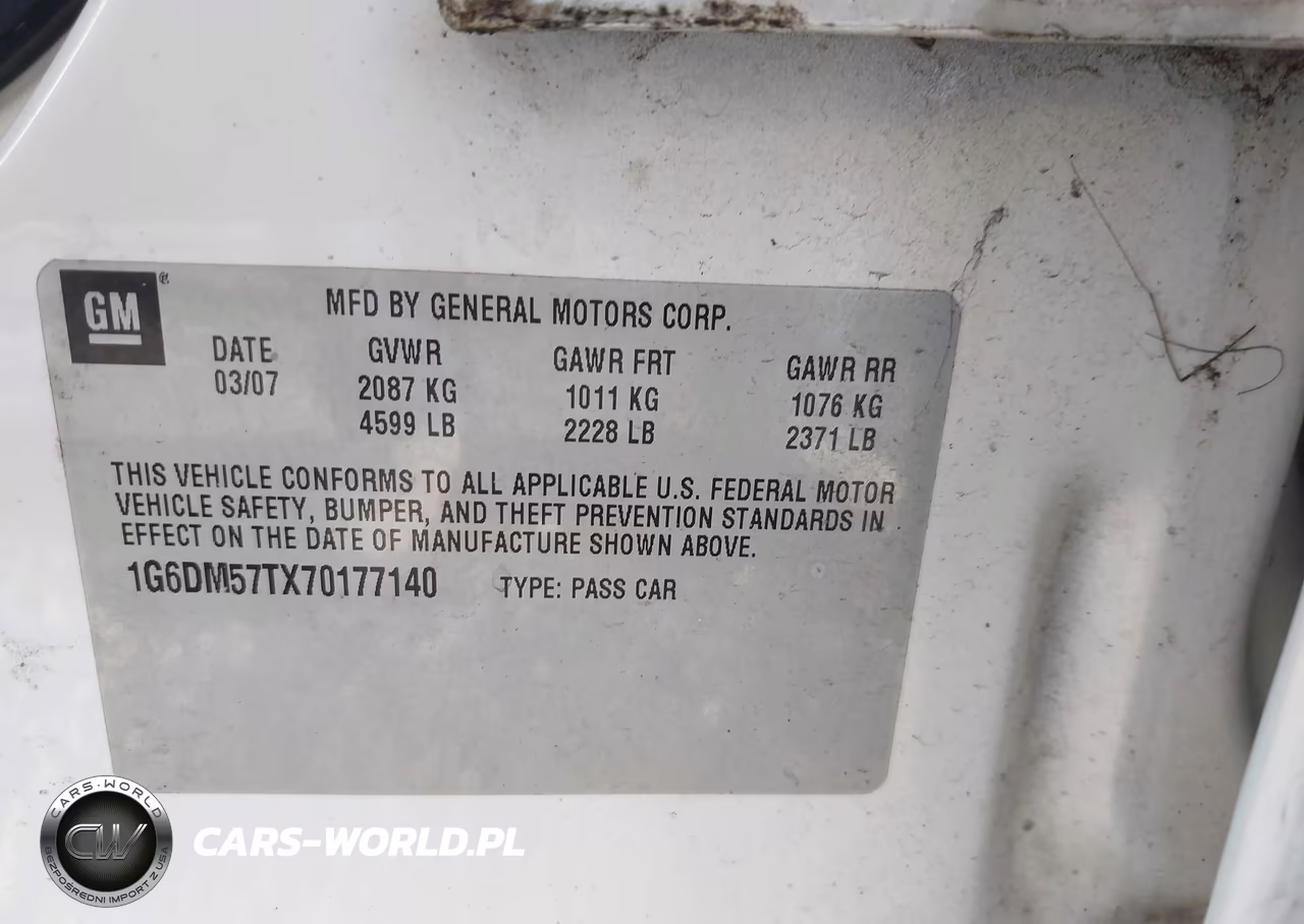 2007 Cadillac Cts Standard VIN:1G6DM57TX70177140 - 9