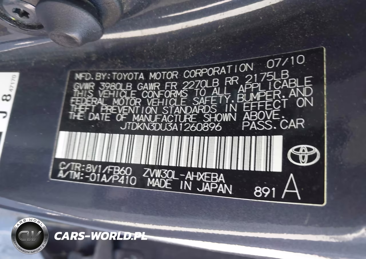 2010 Toyota Prius Iii VIN:JTDKN3DU3A1260896 - 9
