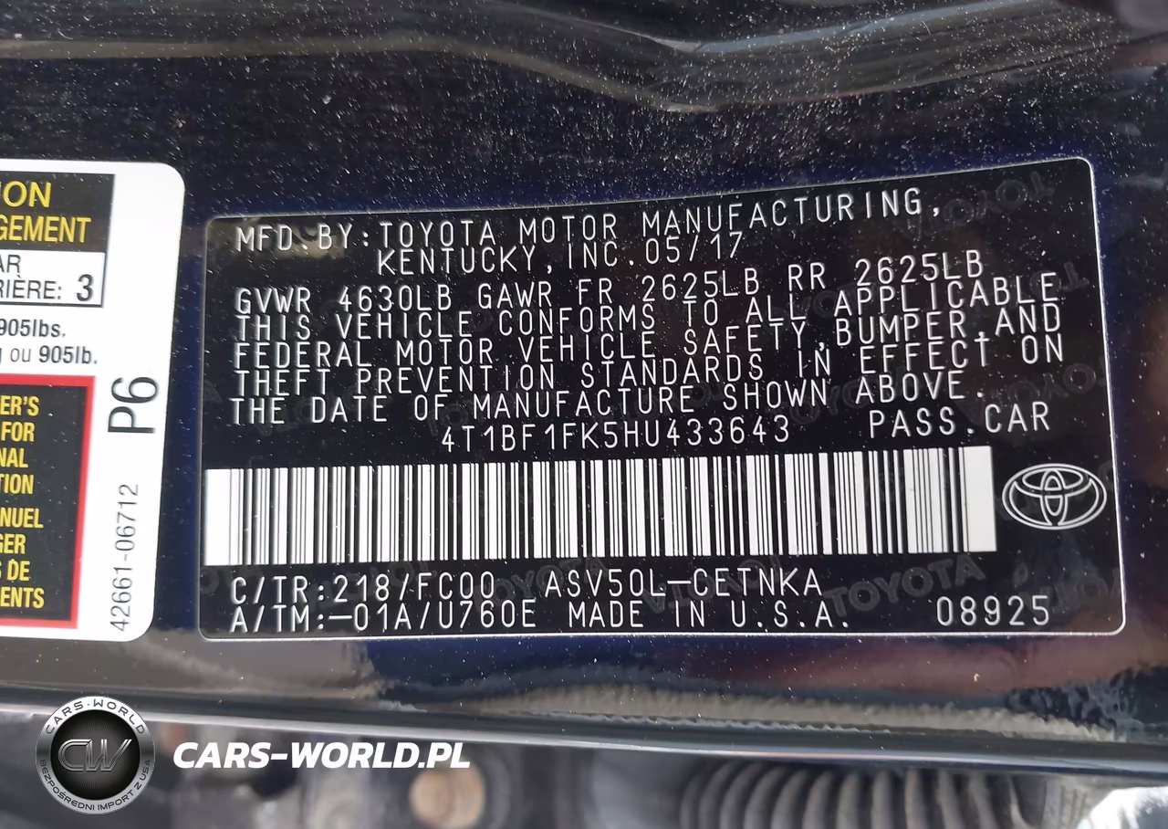 2017 Toyota Camry Le VIN:4T1BF1FK5HU433643 - 9