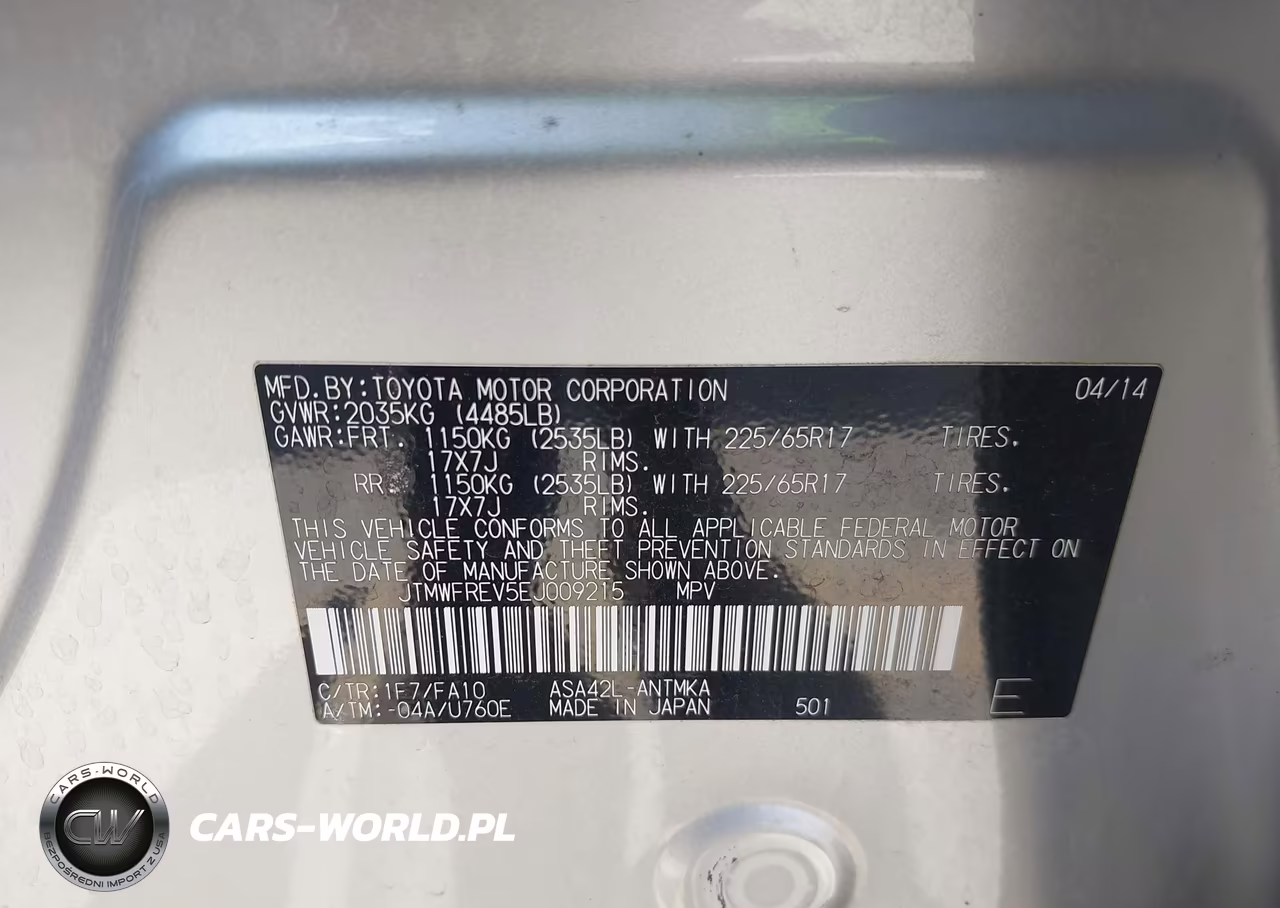 2014 Toyota Rav4 Xle VIN:JTMWFREV5EJ009215 - 9
