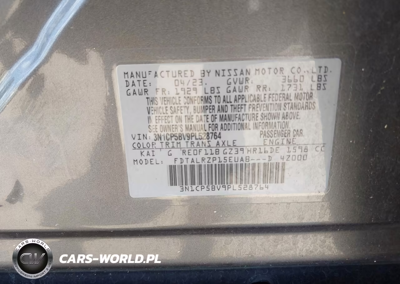 2023 Nissan Kicks S Xtronic Cvt VIN:3N1CP5BV9PL528764 - 9