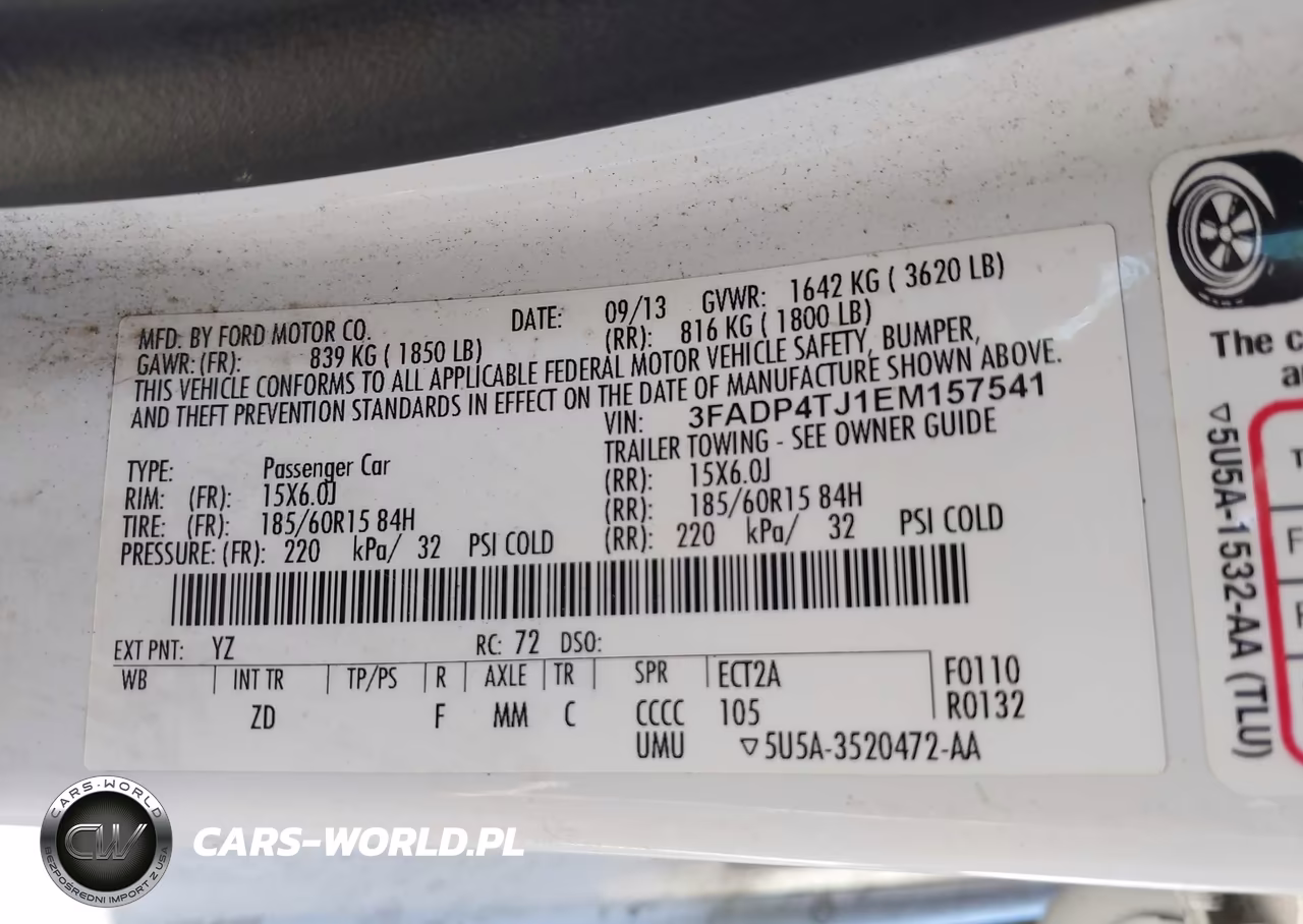2014 Ford Fiesta S VIN:3FADP4TJ1EM157541 - 9