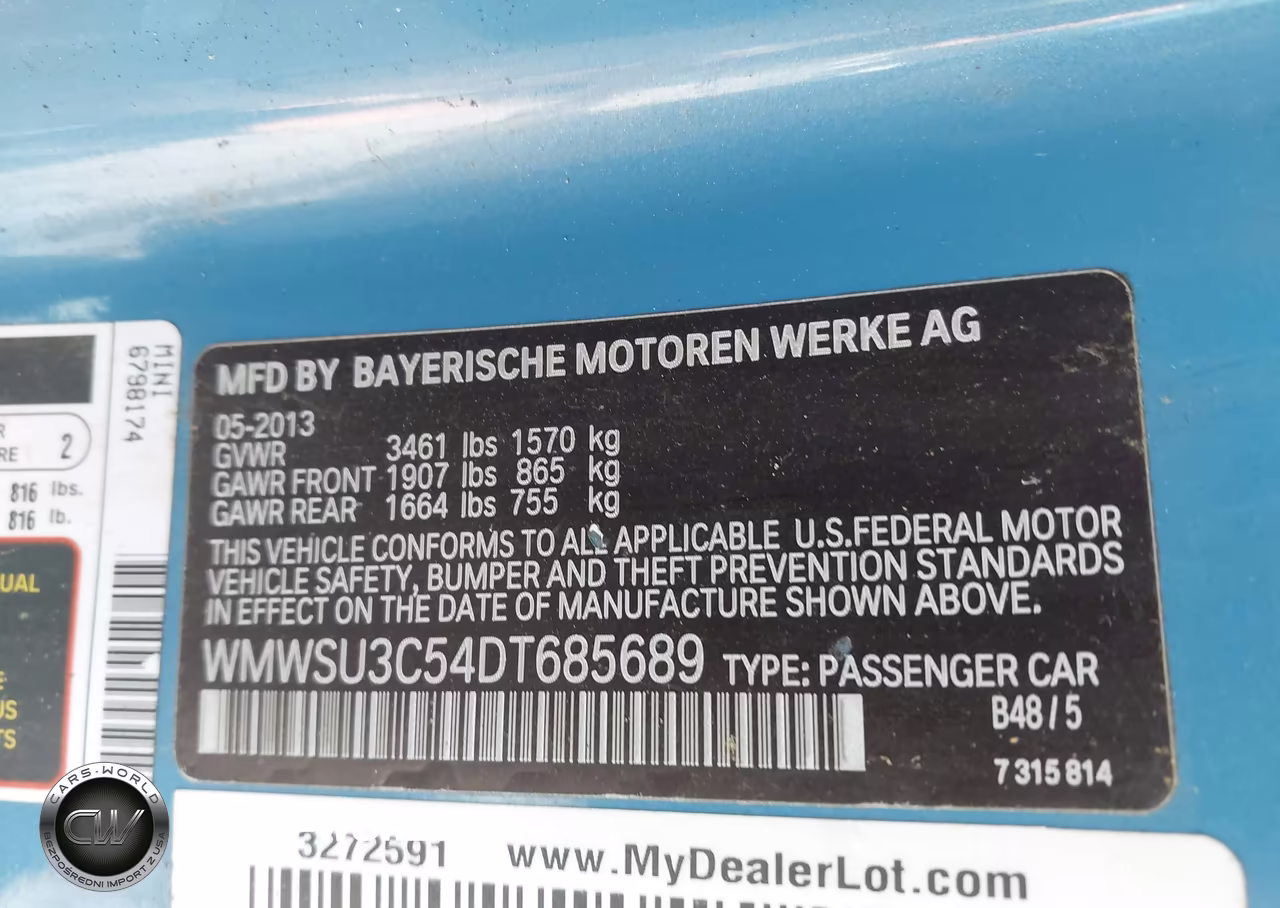 2013 Mini Hardtop Cooper VIN:WMWSU3C54DT685689 - 9
