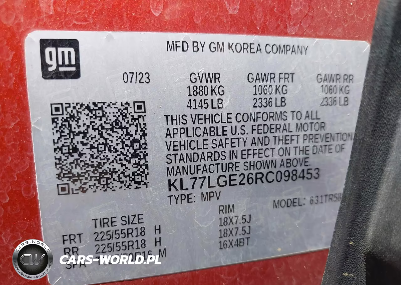 2024 Chevrolet Trax Fwd 1Rs VIN:KL77LGE26RC098453 - 9