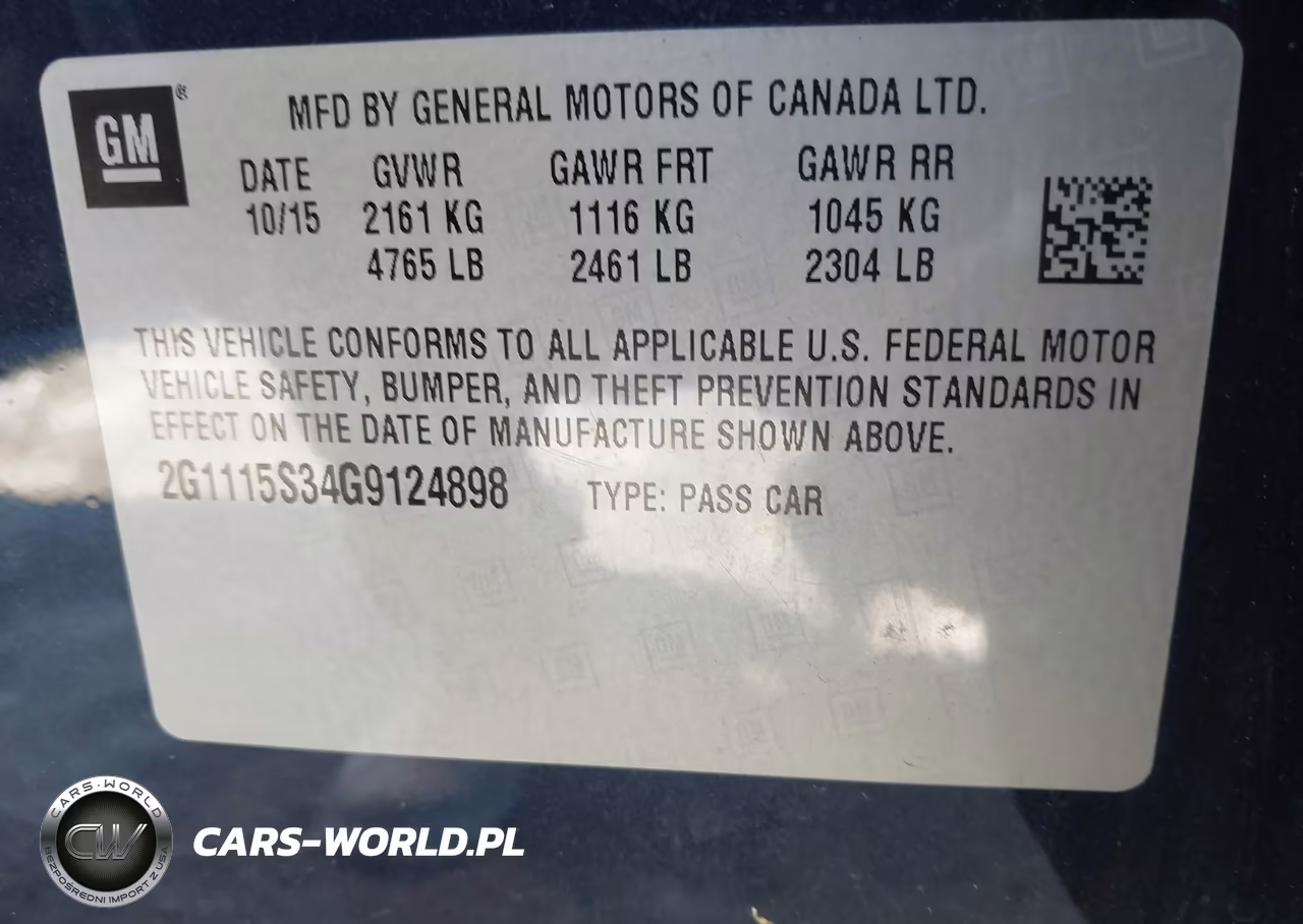 2016 Chevrolet Impala 2Lt VIN:2G1115S34G9124898 - 9