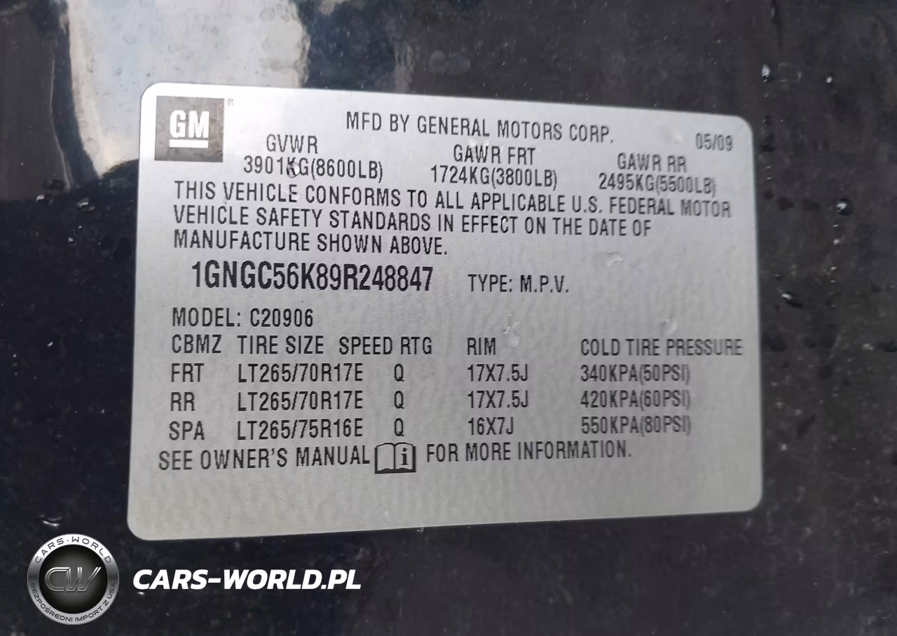 2009 Chevrolet Suburban 2500 Lt2 VIN:1GNGC56K89R248847 - 9