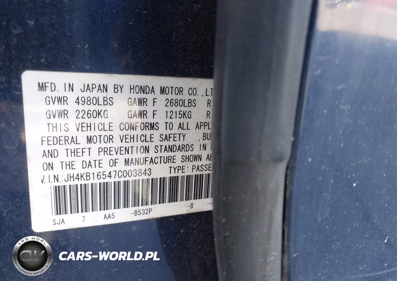 2007 Acura Rl 3.5 VIN:JH4KB16547C003843 - 9