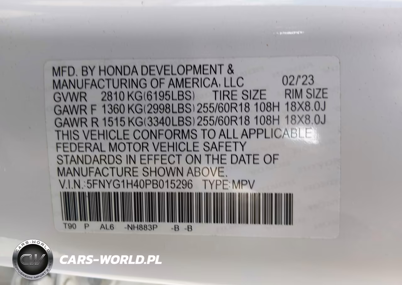 2023 Honda Pilot Awd Ex-L 8 Passenger VIN:5FNYG1H40PB015296 - 9