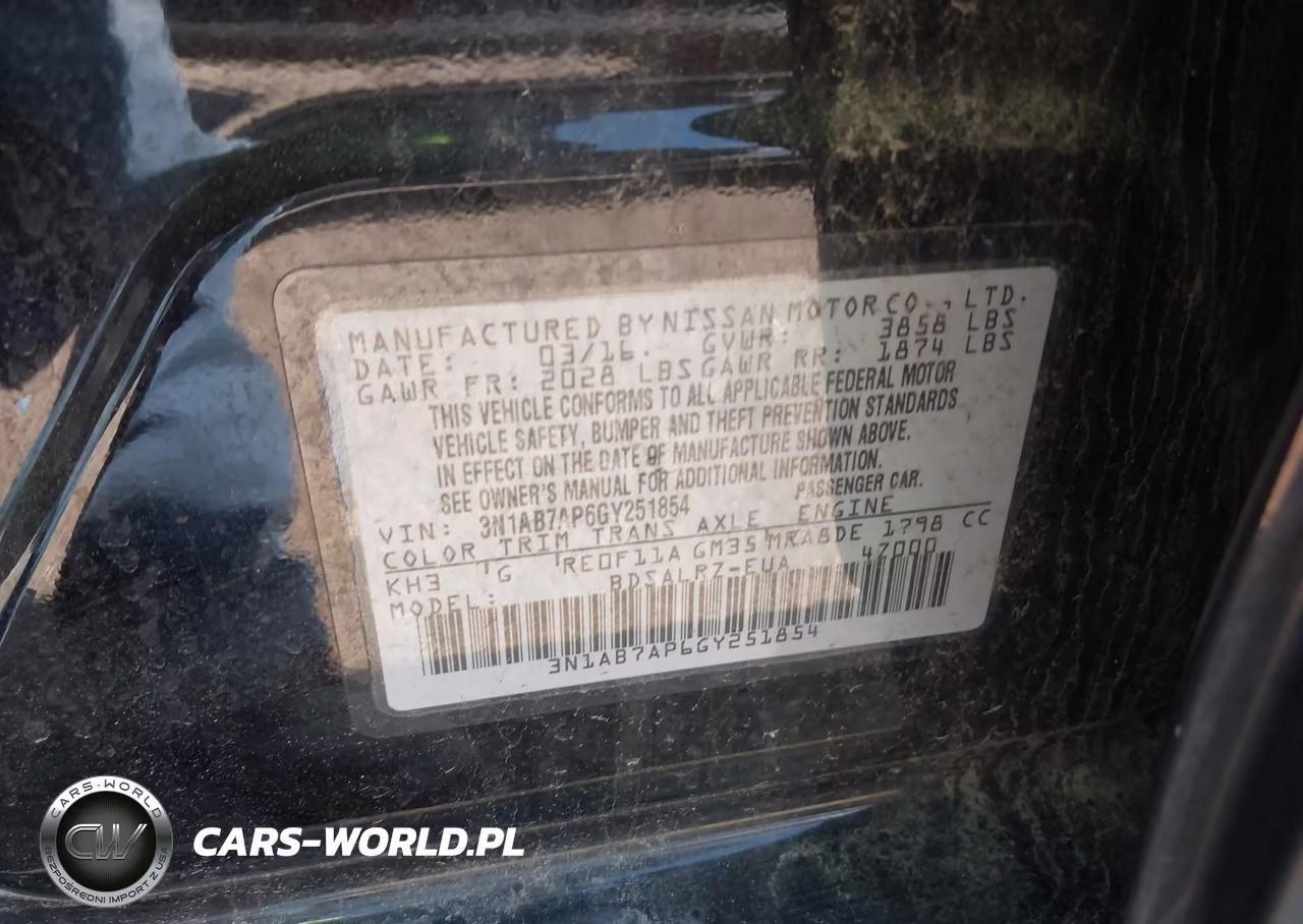 2016 Nissan Sentra Sr VIN:3N1AB7AP6GY251854 - 9