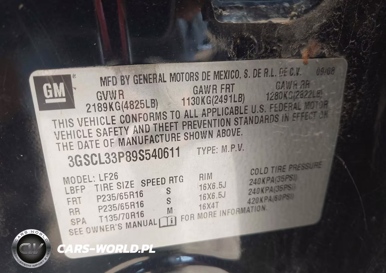 2009 Saturn Vue Xe VIN:3GSCL33P89S540611 - 9