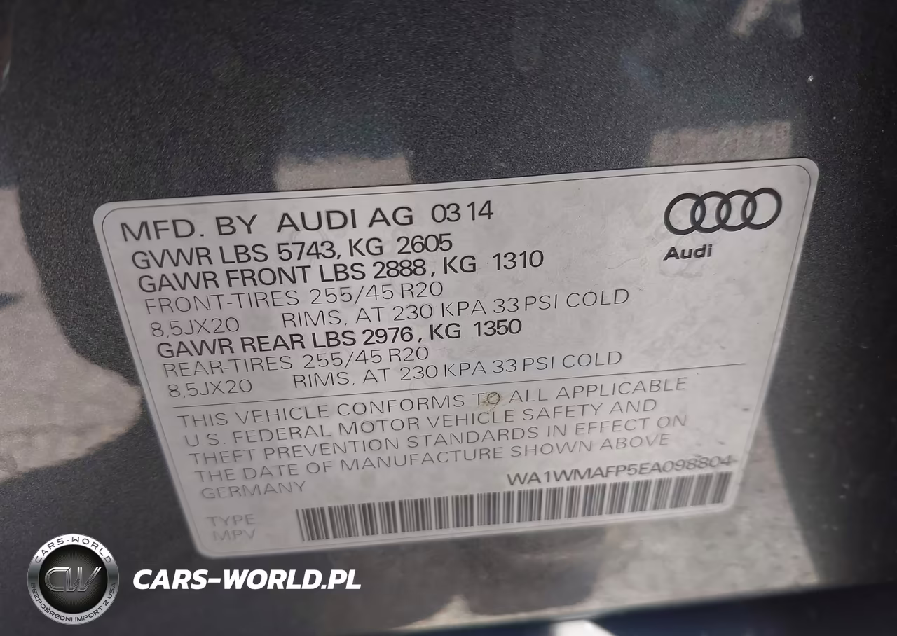 2014 Audi Q5 3.0 Tdi Premium Plus VIN:WA1WMAFP5EA098804 - 9