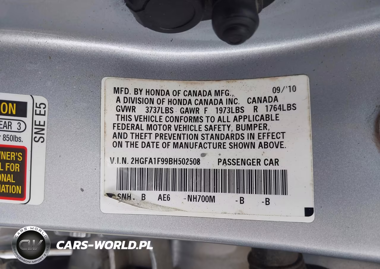 2011 Honda Civic Ex-L VIN:2HGFA1F99BH502508 - 9
