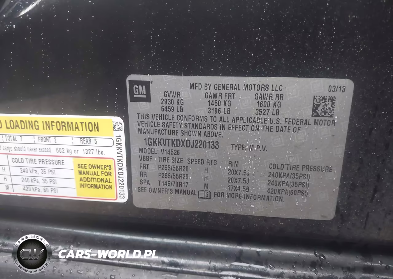 2013 GMC Acadia Denali VIN:1GKKVTKDXDJ220133 - 9