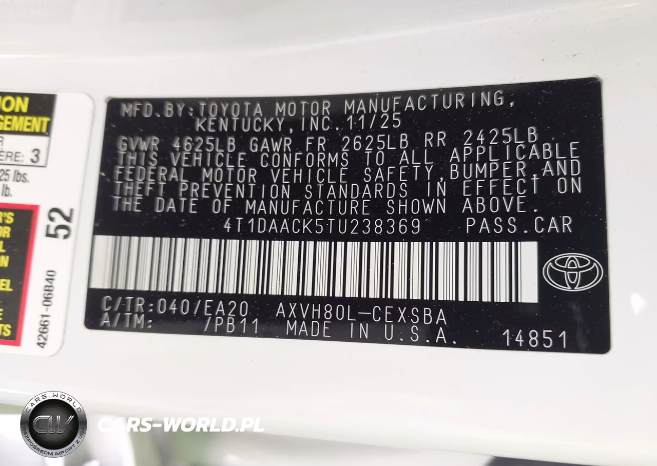 2026 Toyota Camry Se VIN:4T1DAACK5TU238369 - 9