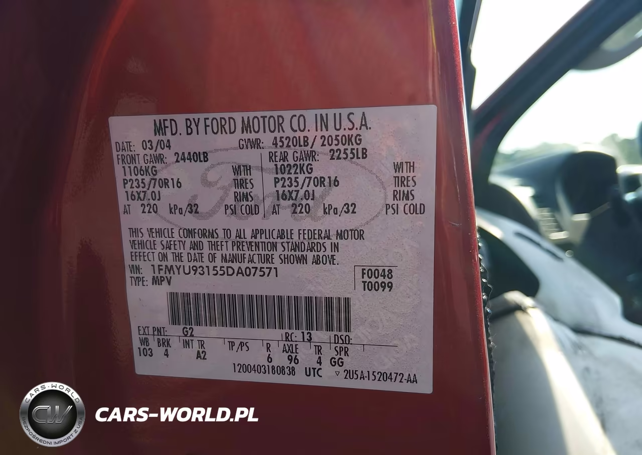2005 Ford Escape Xlt VIN:1FMYU93155DA07571 - 9
