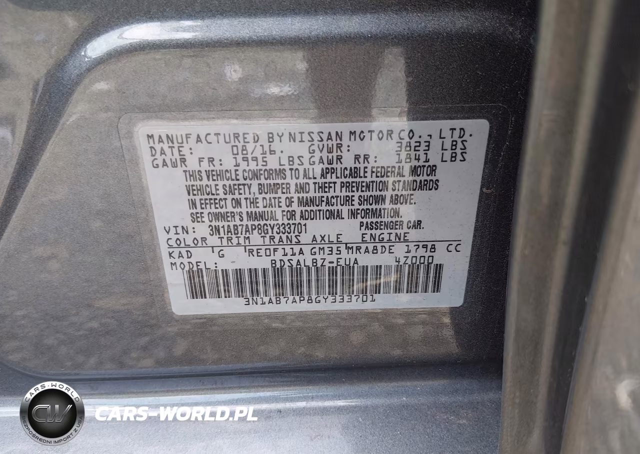 2016 Nissan Sentra S VIN:3N1AB7AP8GY333701 - 9