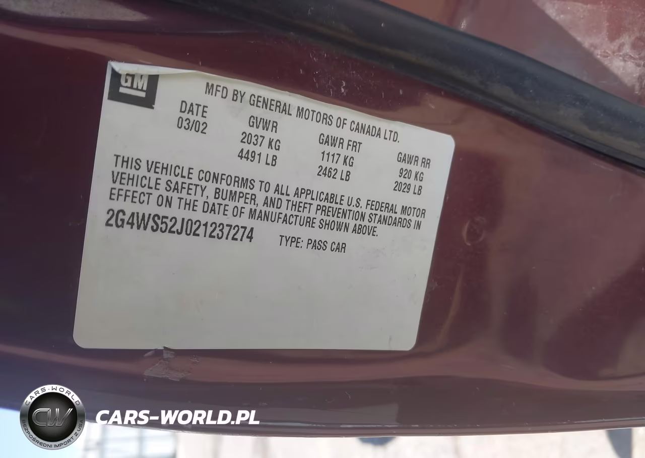 2002 Buick Century Custom VIN:2G4WS52J021237274 - 9