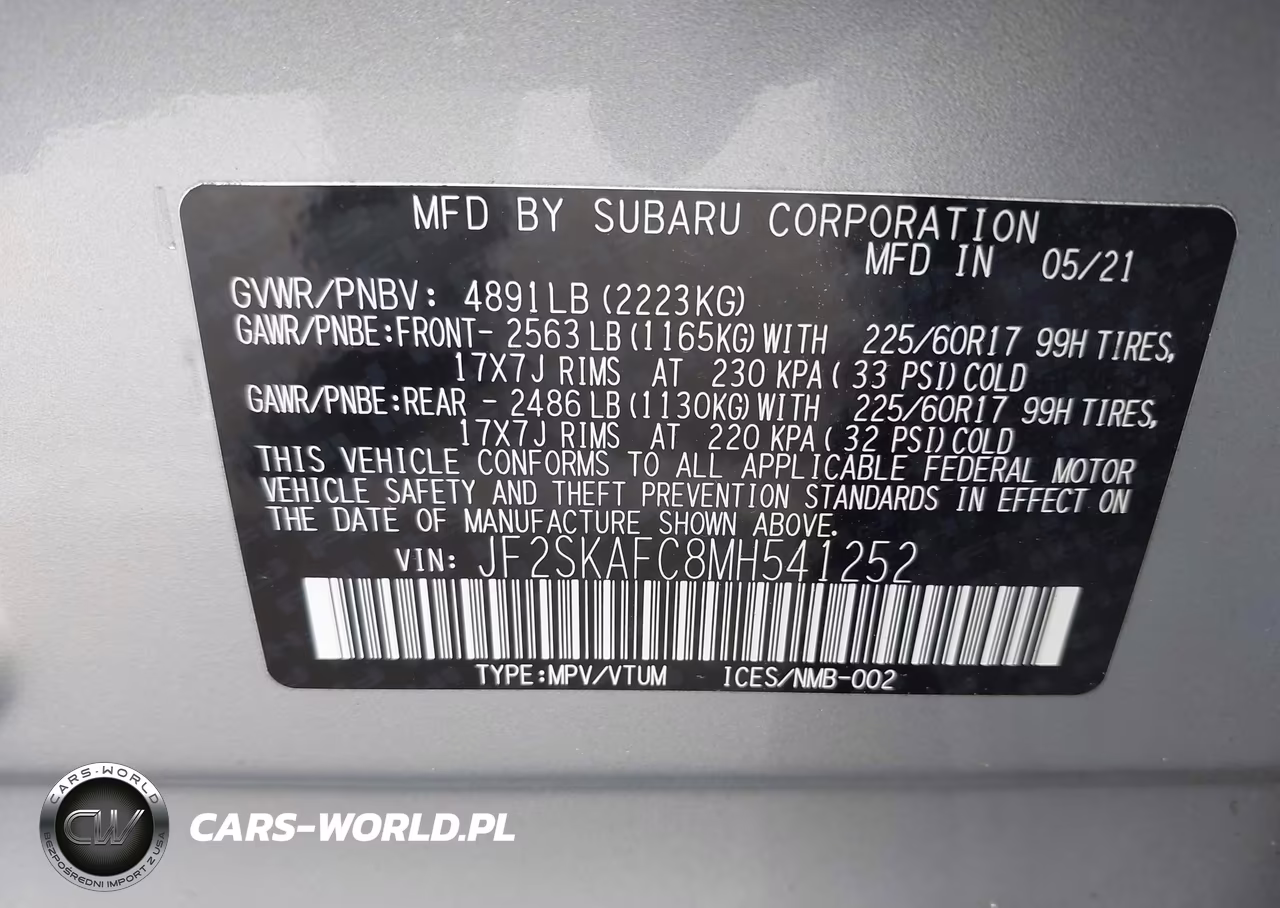 2021 Subaru Forester Premium VIN:JF2SKAFC8MH541252 - 9