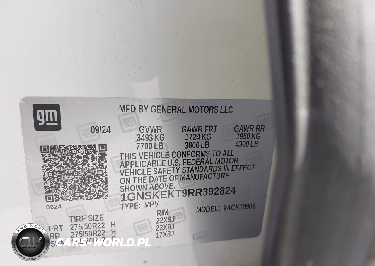 2024 Chevrolet Suburban 4Wd Rst VIN:1GNSKEKT9RR392824 - 9