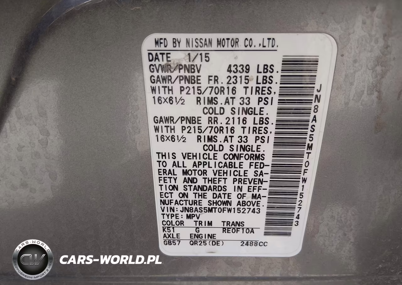 2015 Nissan Rogue Select S VIN:JN8AS5MT0FW152743 - 9