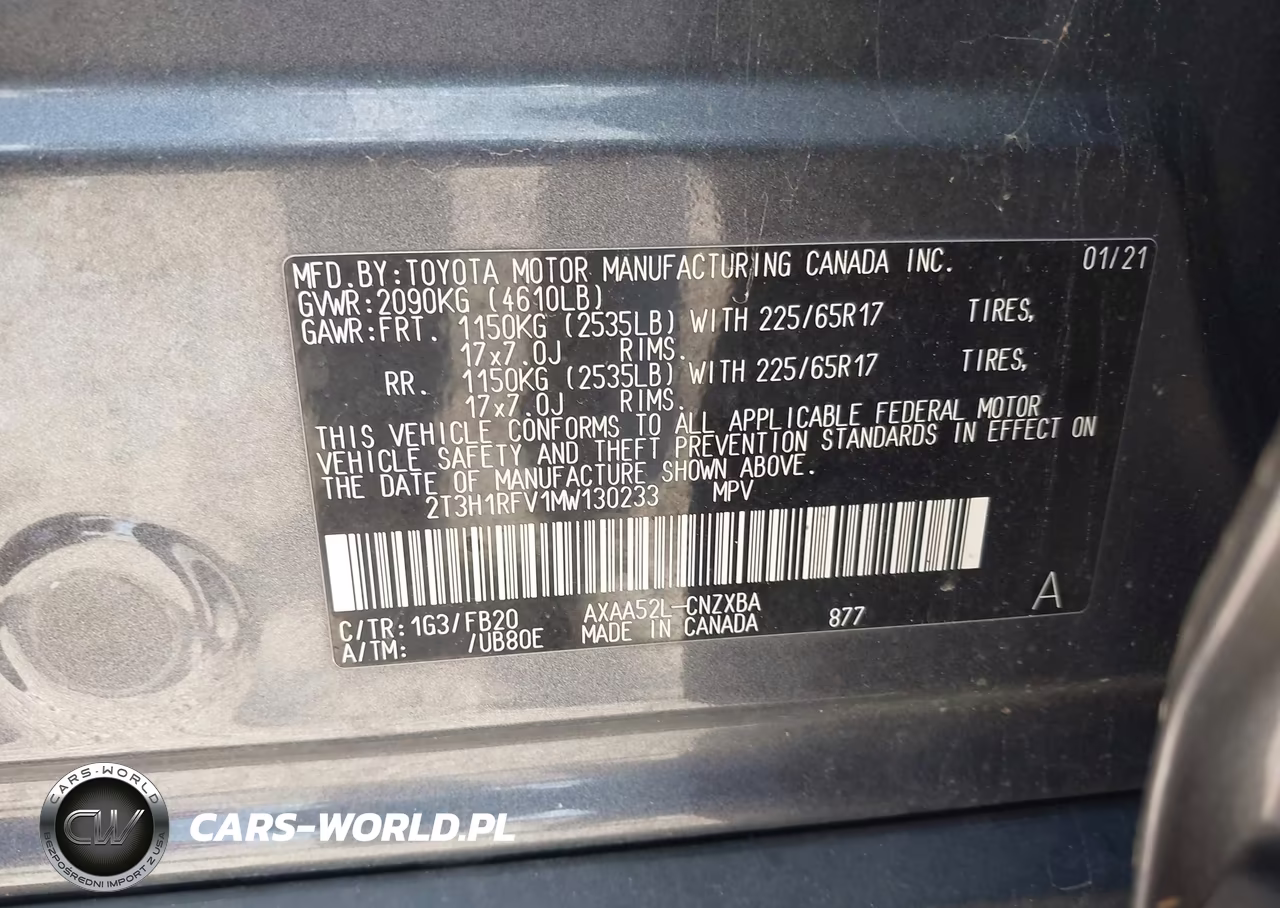 2021 Toyota Rav4 Le VIN:2T3H1RFV1MW130233 - 9