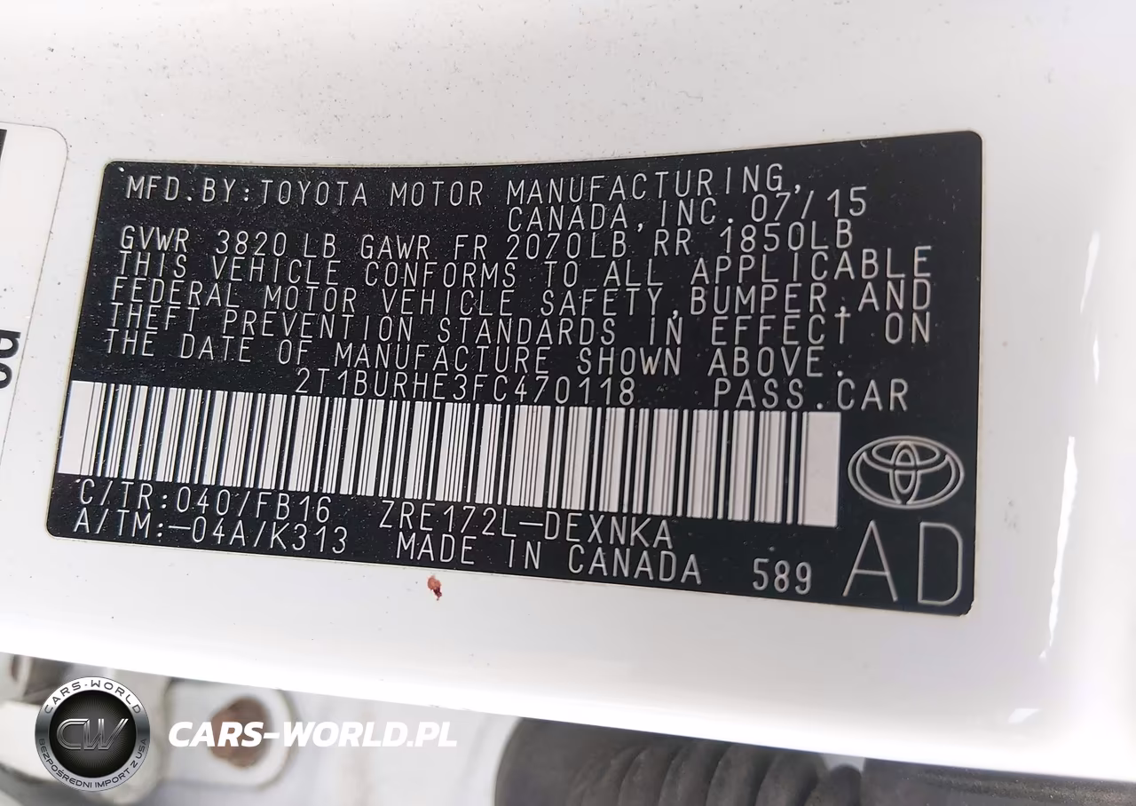2015 Toyota Corolla Le VIN:2T1BURHE3FC470118 - 9