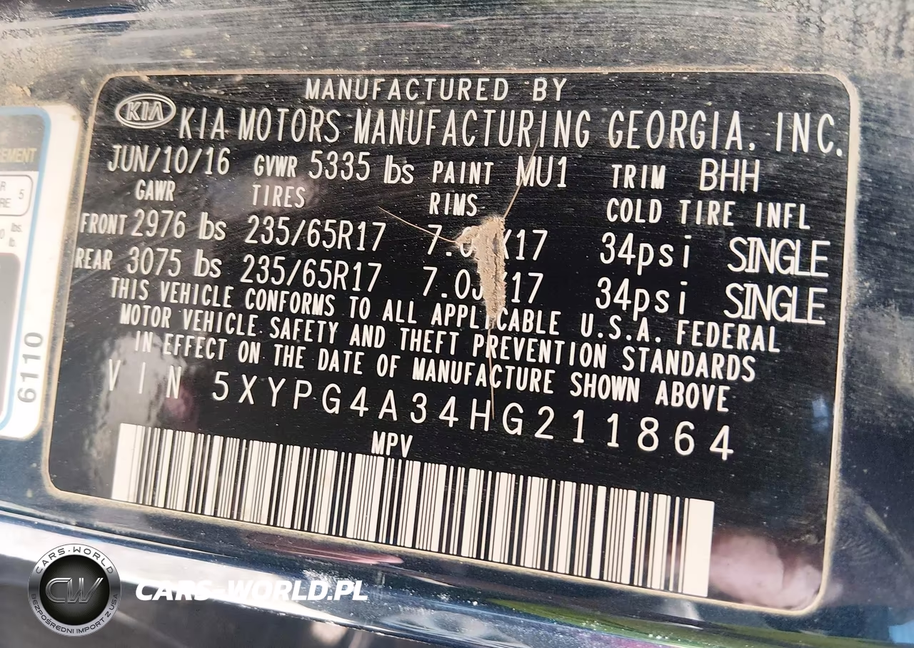 2017 Kia Sorento 2.4L Lx VIN:5XYPG4A34HG211864 - 9