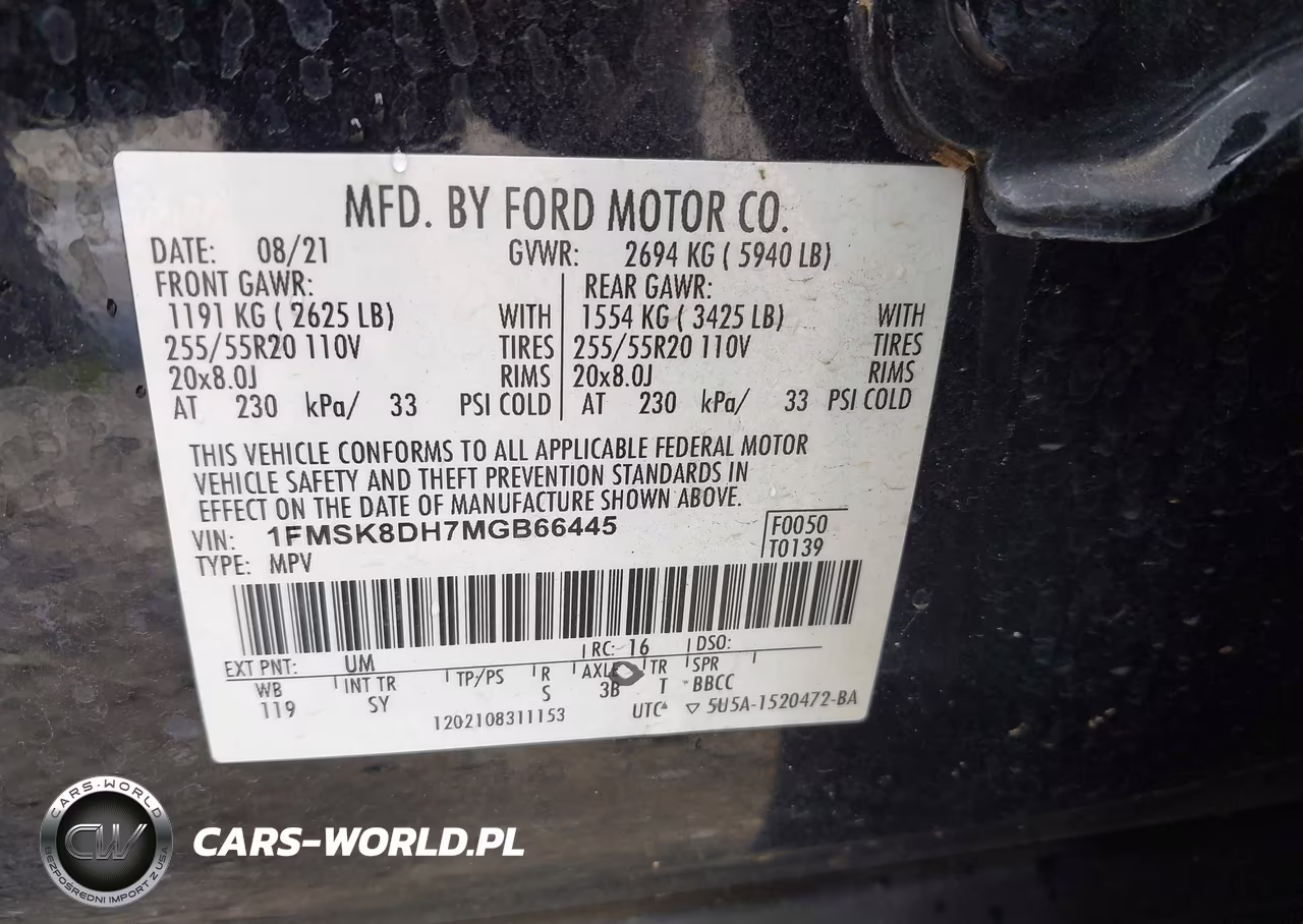 2021 Ford Explorer Xlt VIN:1FMSK8DH7MGB66445 - 9