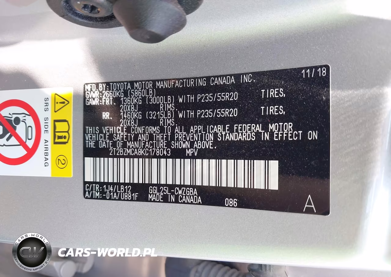2019 Lexus Rx 350 VIN:2T2BZMCA8KC178043 - 9