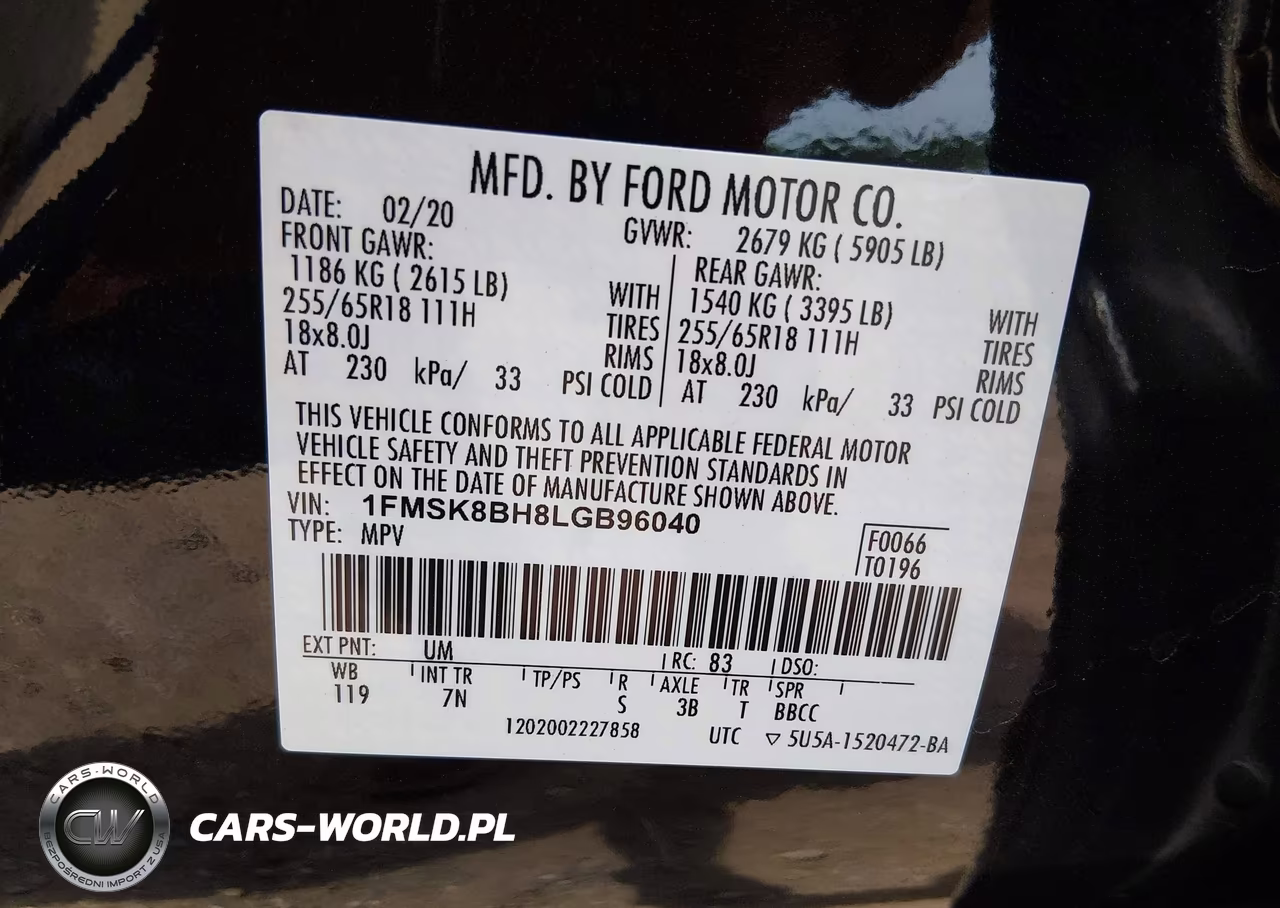 2020 Ford Explorer VIN:1FMSK8BH8LGB96040 - 9