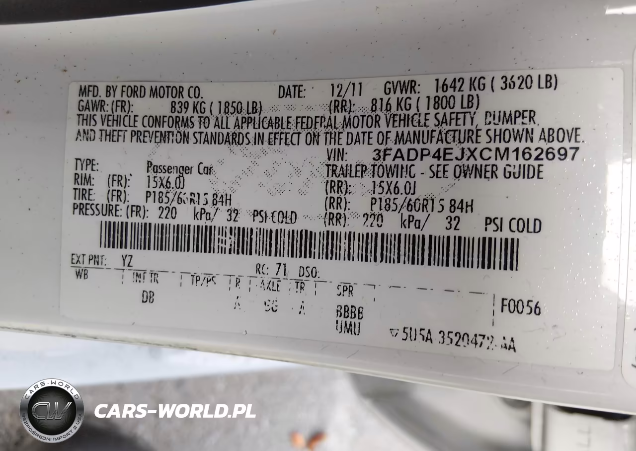 2012 Ford Fiesta Se VIN:3FADP4EJXCM162697 - 9