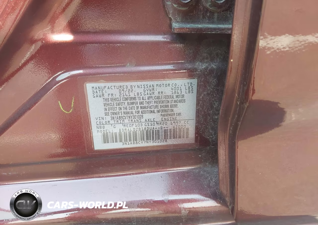 2022 Nissan Sentra Sv Xtronic Cvt VIN:3N1AB8CV7NY301028 - 8