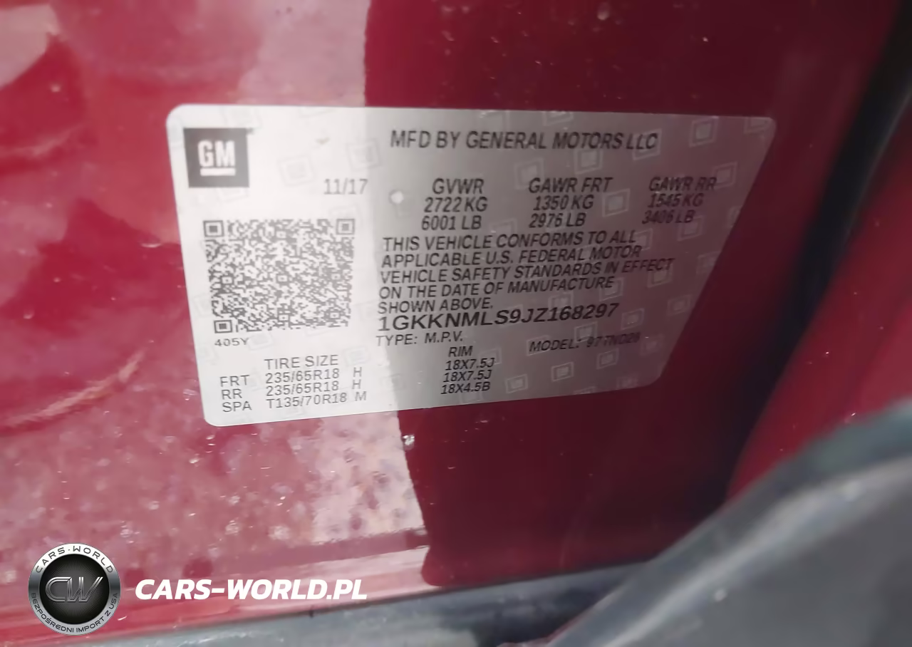 2018 GMC Acadia Slt-1 VIN:1GKKNMLS9JZ168297 - 9