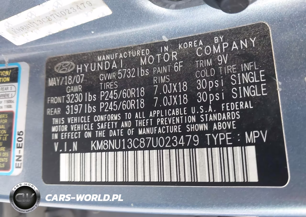 2007 Hyundai Veracruz Gls-Limited-Se VIN:KM8NU13C87U023479 - 9