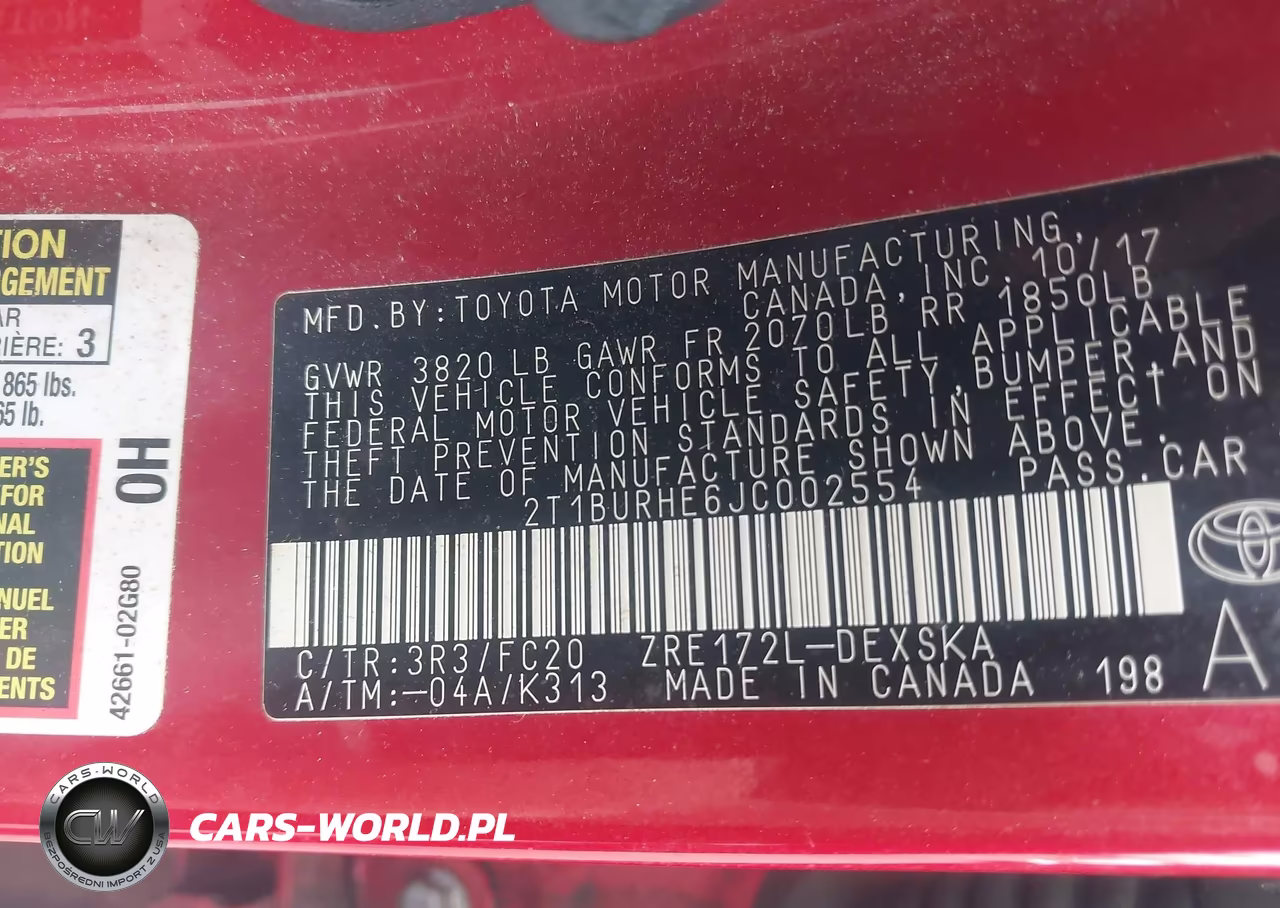 2018 Toyota Corolla Se VIN:2T1BURHE6JC002554 - 9