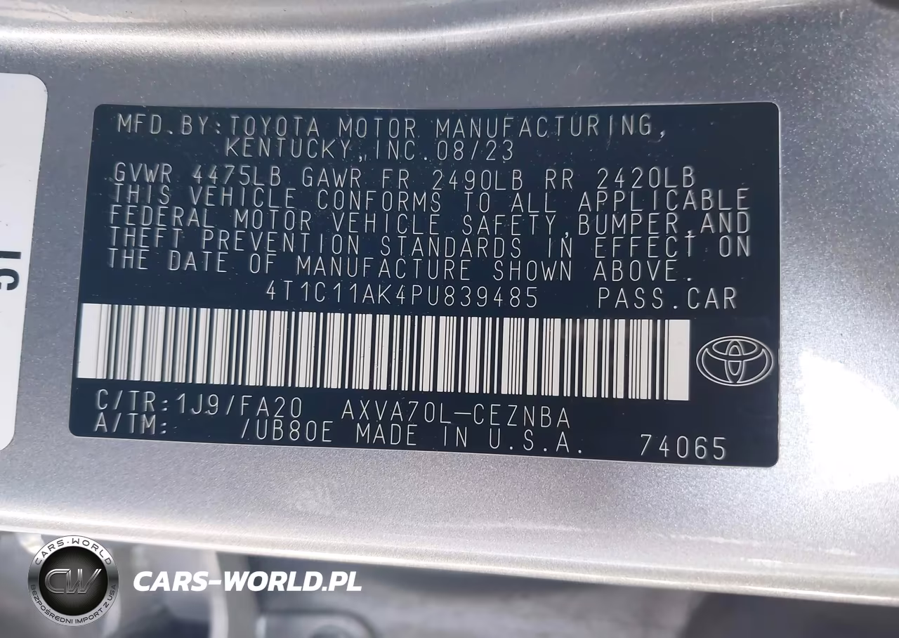 2023 Toyota Camry Le VIN:4T1C11AK4PU839485 - 9