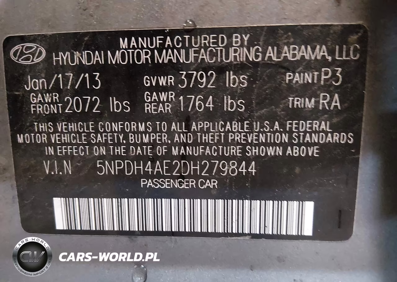 2013 Hyundai Elantra Gls VIN:5NPDH4AE2DH279844 - 9