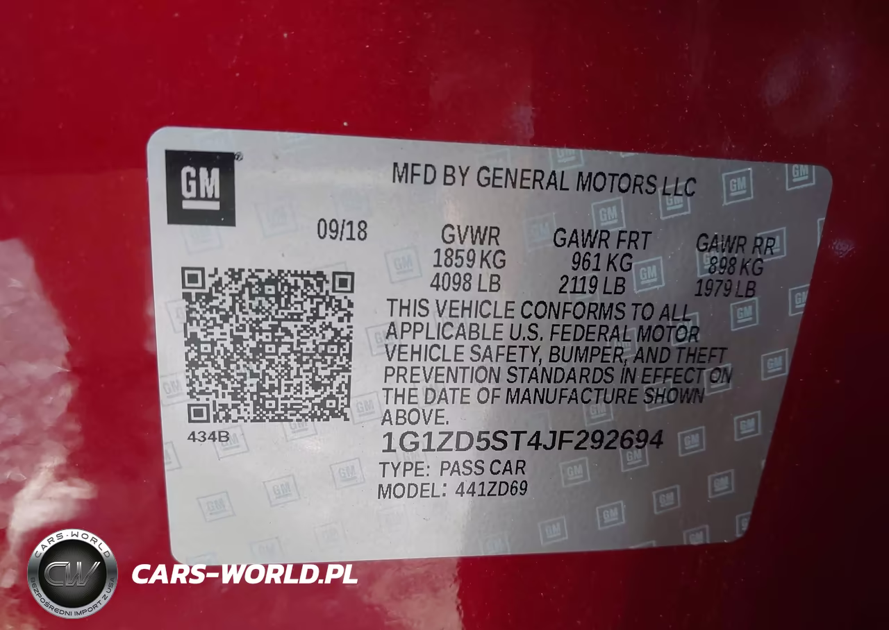 2018 Chevrolet Malibu Lt VIN:1G1ZD5ST4JF292694 - 9