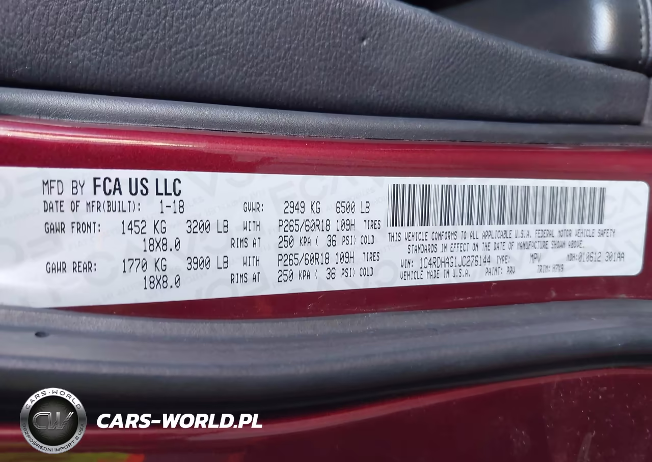 2018 Dodge Durango Sxt Rwd VIN:1C4RDHAG1JC276144 - 9