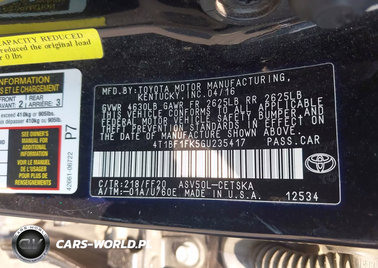 2016 Toyota Camry Se VIN:4T1BF1FK5GU235417 - 9