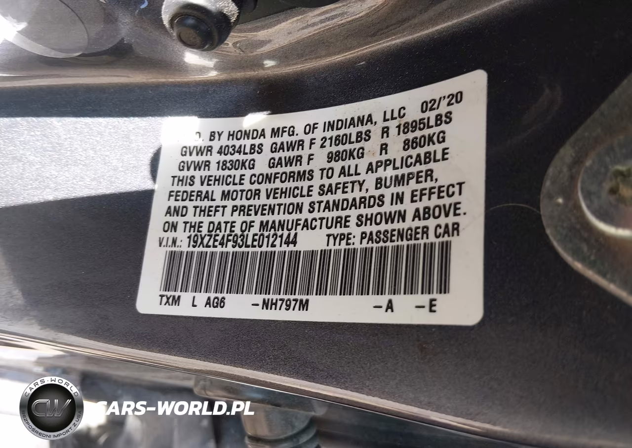 2020 Honda Insight Touring VIN:19XZE4F93LE012144 - 9