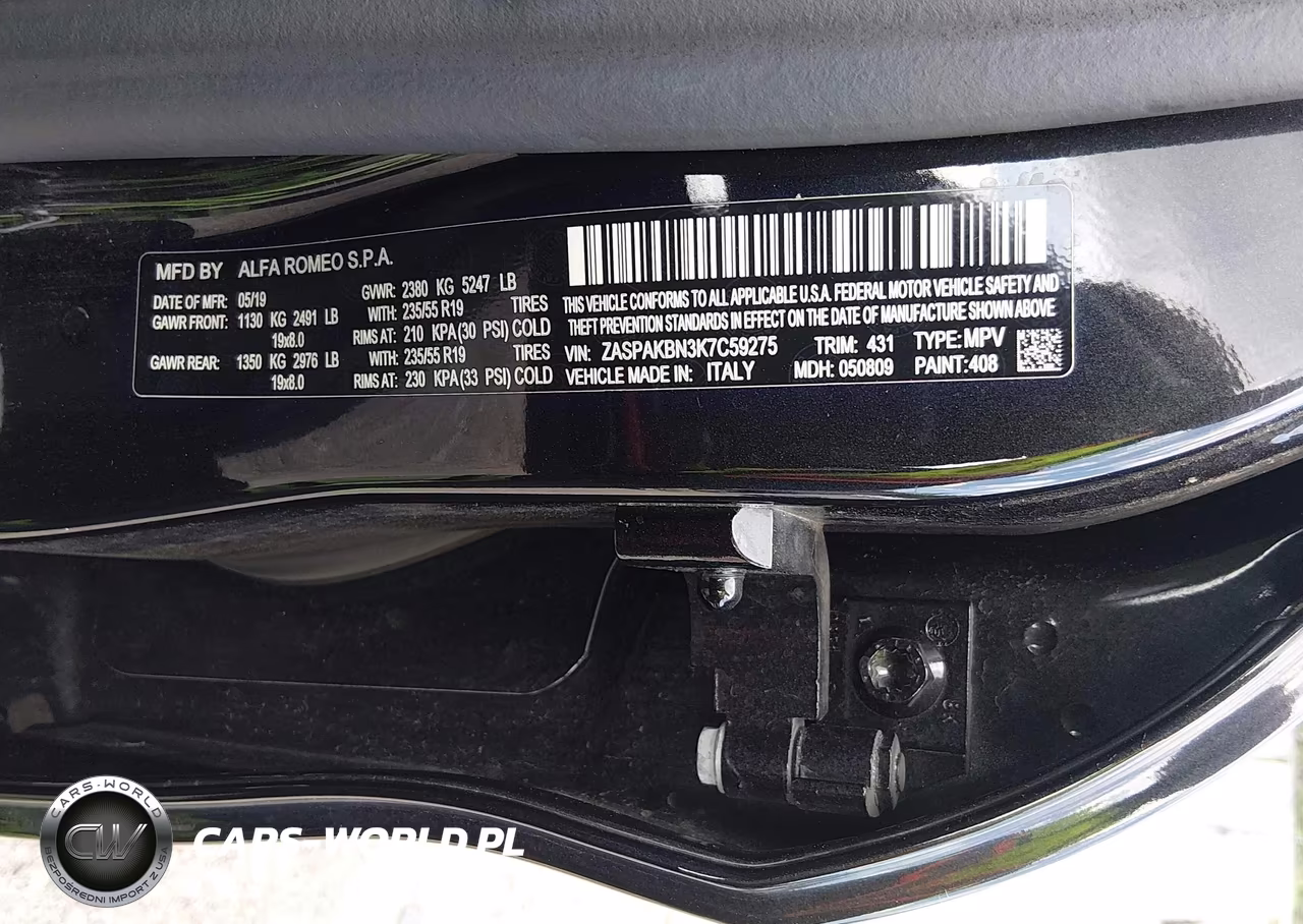 2019 Alfa Romeo Stelvio Ti Awd VIN:ZASPAKBN3K7C59275 - 9
