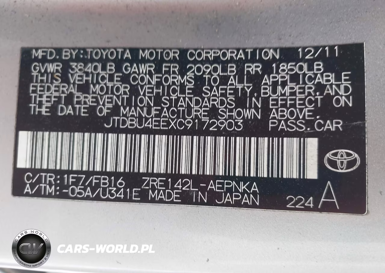 2012 Toyota Corolla Le VIN:JTDBU4EEXC9172903 - 9