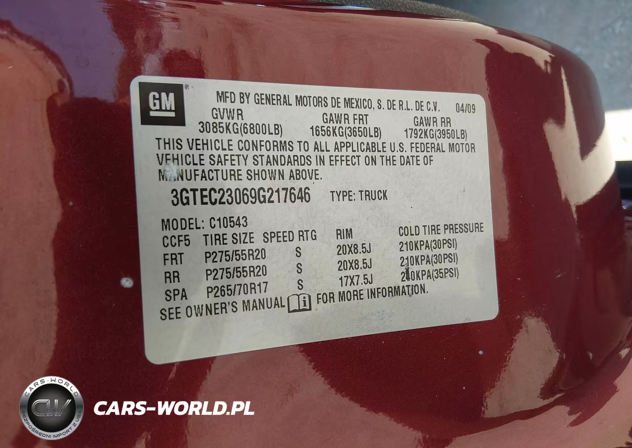 2009 GMC Sierra 1500 Sle VIN:3GTEC23069G217646 - 9