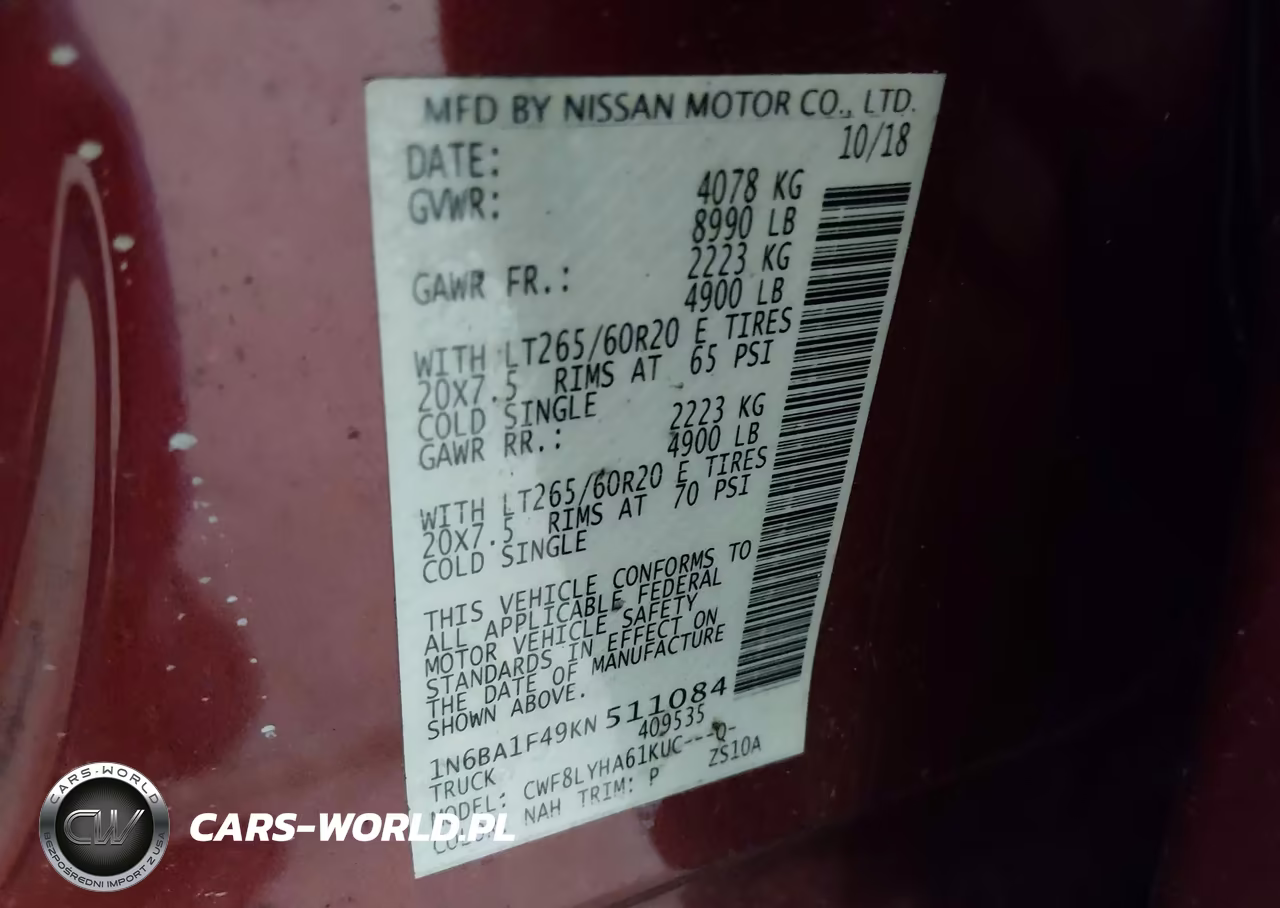 2019 Nissan Titan Xd Platinum Reserve Diesel VIN:1N6BA1F49KN511084 - 9