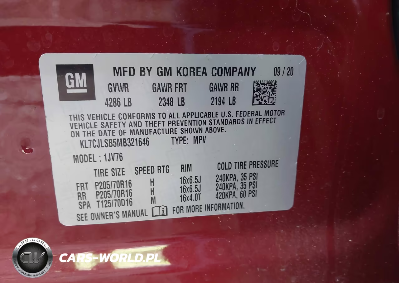 2021 Chevrolet Trax Fwd Lt VIN:KL7CJLSB5MB321646 - 9