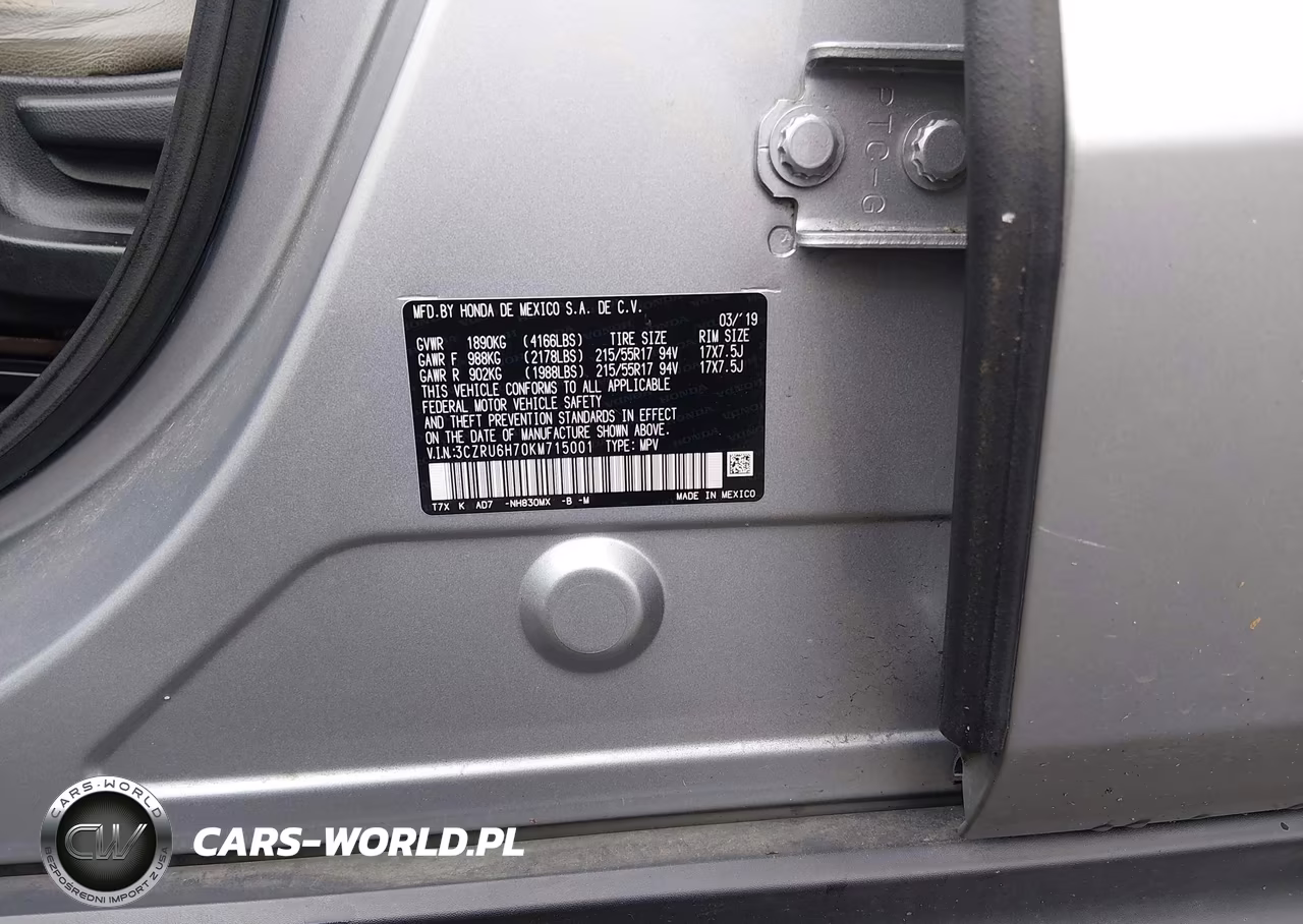 2019 Honda Hr-V Ex-L VIN:3CZRU6H70KM715001 - 9
